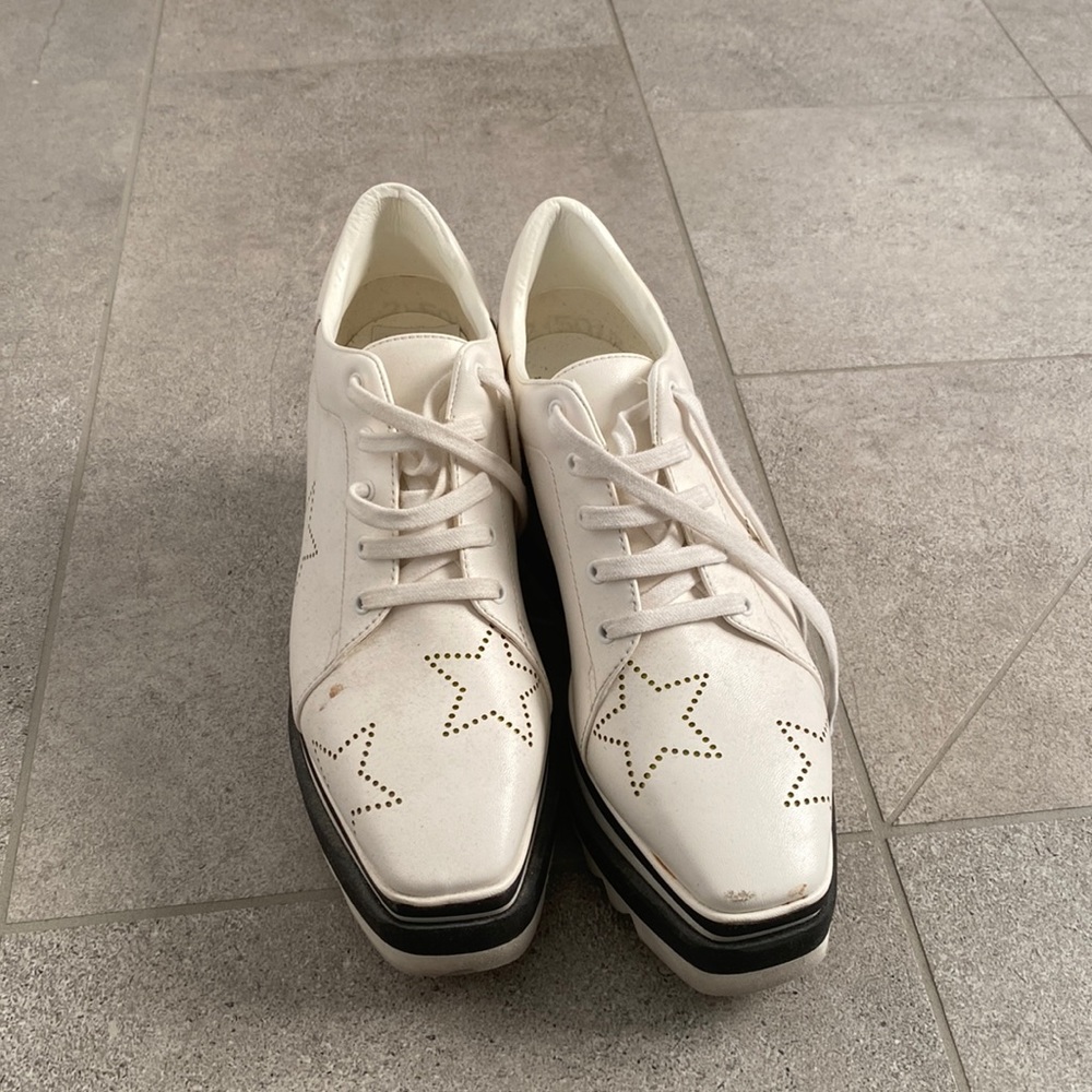 Stella McCarney White With Stars Platform Sneakers